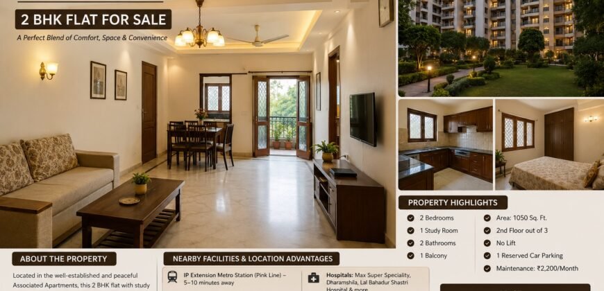 2 BHK Flat for Sale | Associated Apartments IP Extension, Patparganj