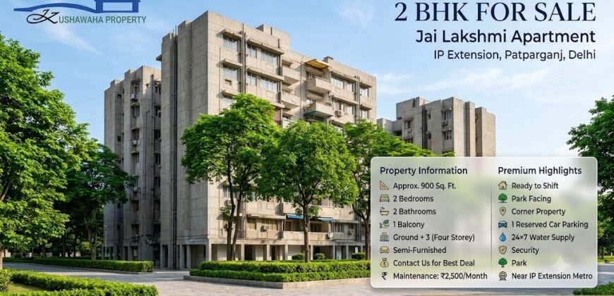 2 BHK Flat for Sale | Jai Laxmi Apartment, IP Extension | Realextn Property
