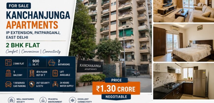 2 BHK Flat for Sale | Kanchanjunga Apartments Patparganj, IP Extension