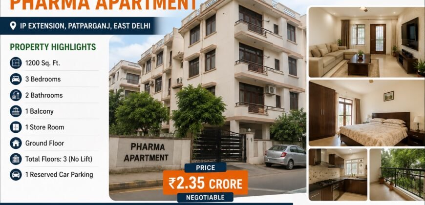 3 BHK Flat for Sale | Pharma Apartment IP Extension, Patparganj