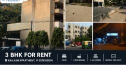 3 BHK Flat for Rent, Kailash Apartment IP Extension