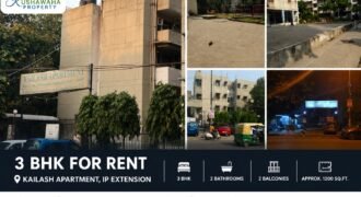 3 BHK Flat for Rent, Kailash Apartment IP Extension