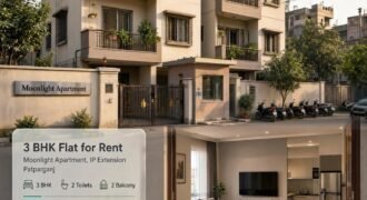 3 BHK Flat for Rent, Moonlight Apartment IP Extension, Patparganj