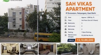 3 BHK Flat for Sale | Sah Vikas Apartment, IP Extension Patparganj, East Delhi