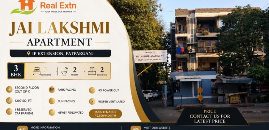 3 BHK flat for sale in IP Extension, Patparganj