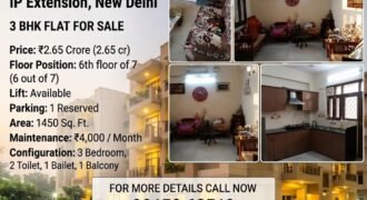 3 BHK for Sale at Swati Apartments, IP Extension, Patparganj
