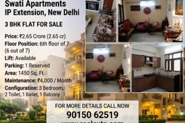 3 BHK for Sale at Swati Apartments, IP Extension, Patparganj