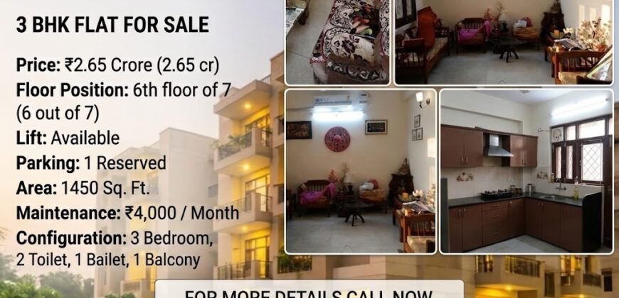 3 BHK for Sale at Swati Apartments, IP Extension, Patparganj