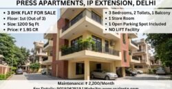 Premium 3BHK Flat For Sale in Press Apartments, IP Extension, Delhi