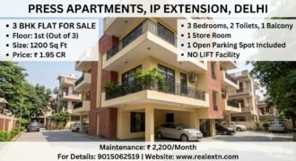 Premium 3BHK Flat For Sale in Press Apartments, IP Extension, Delhi