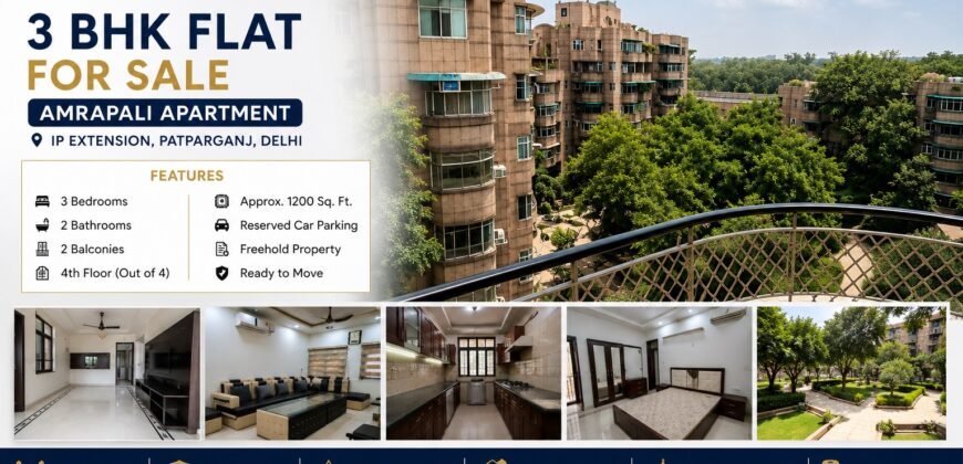 3BHK flat for sale in Amrapali Apartment IP Extension, Patparganj