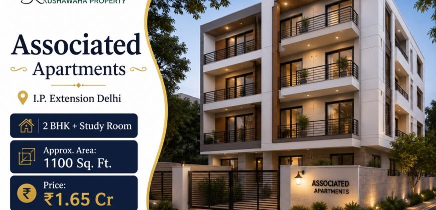 2 BHK with Study Room | Associated Apartments, IP Extension Delhi