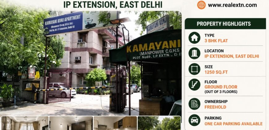 3 BHK Ground Floor Flat | Kamayani Kunj Apartment, IP Extension Patparganj