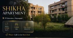 Spacious 3 BHK Flat for Sale in Shikha Apartment, IP Extension