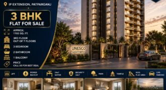 3 BHK Flat in UNESCO Apartment IP Extension Patparganj