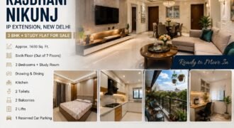 Rajdhani Nikunj, IP Extension | Spacious 3 BHK + Study Room Flat