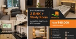 3 BHK Flat for Rent | Associate Apartment IP Extension