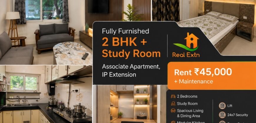 3 BHK Flat for Rent | Associate Apartment IP Extension