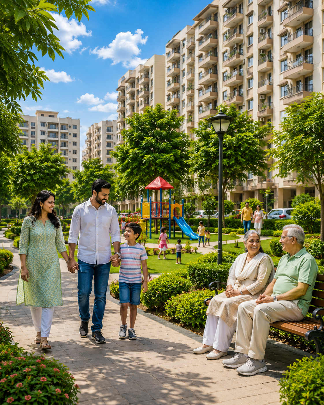 Family-friendly residential environment in IP Extension East Delhi