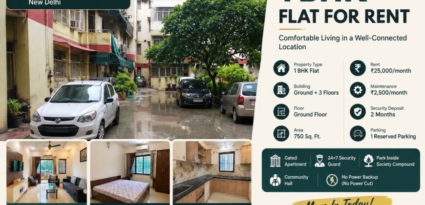 1 BHK Flat for Rent in Mithila Apartment, IP Extension