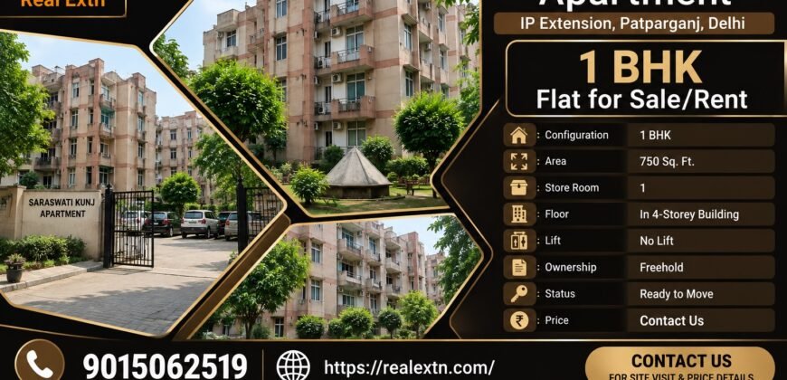 1 BHK Rental flat in Saraswati Kunj Apartment, IP Extension