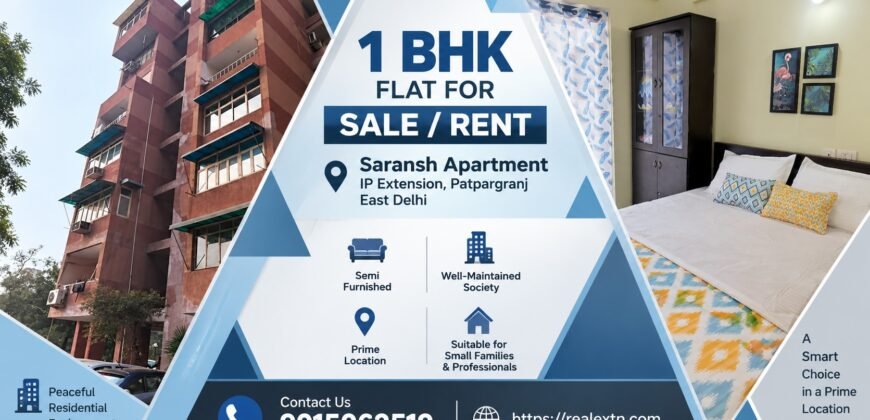 1 BHK Flat Sale in Saransh Apartment, IP Extension