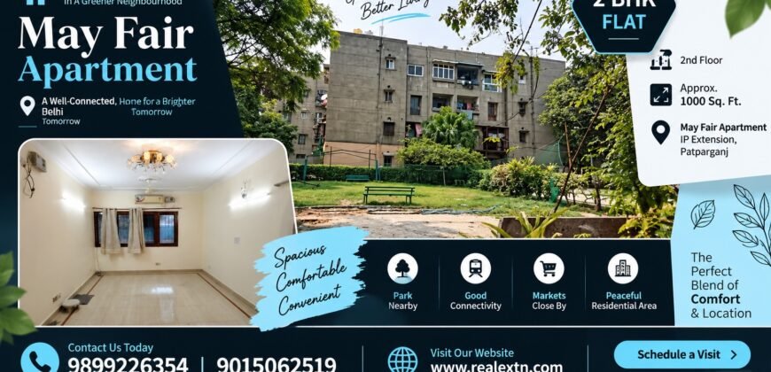 2 BHK Flat Sale in May Fair Apartment, IP Extension Patparganj
