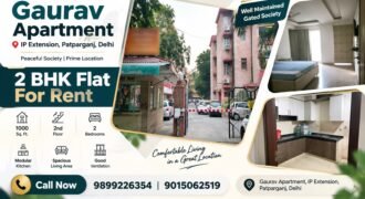 2 BHK Flat for Rent, Gaurav Apartment, IP Extension, Patparganj