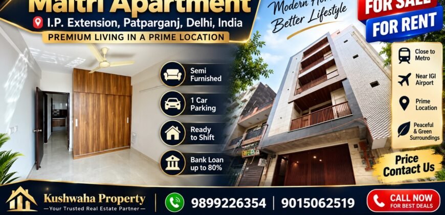 2 BHK Flat for Rent – Maitri Apartment, IP Extension, Patparganj