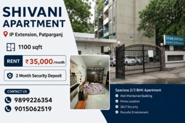 2 BHK Flat for Rent in Shivani Apartment, IP Extension Delhi