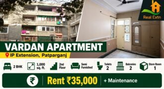 2 BHK Flat 1000 Sq Ft for Rent in Vardan Apartment, IP Extension