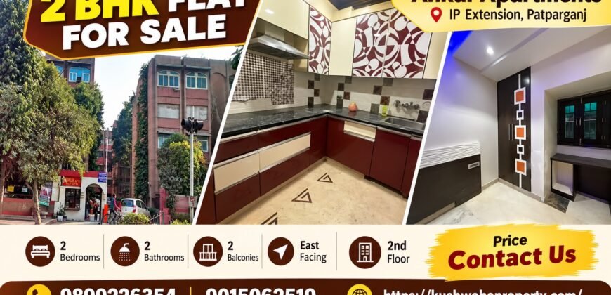2 BHK 1050 SqFt Flat for Sale in Ankur Apartments, IP Extension