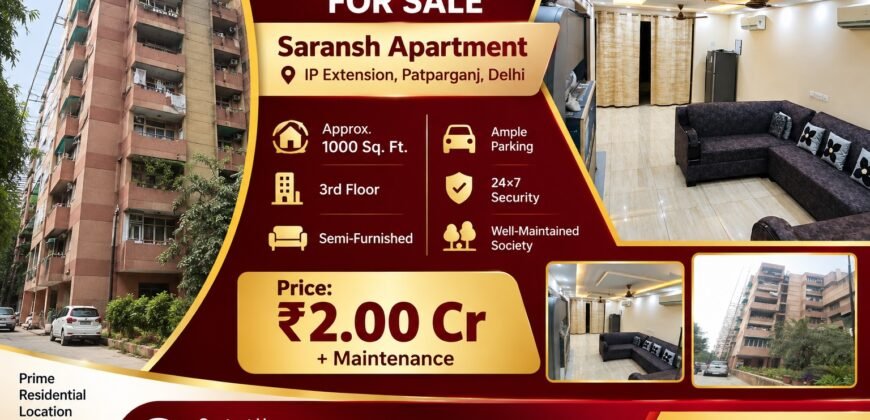 2 BHK Flat for Sale in Saransh Apartment Patparganj