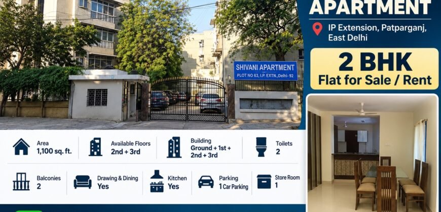 2 BHK Flat for Sale in Shivani Apartment, IP Extension