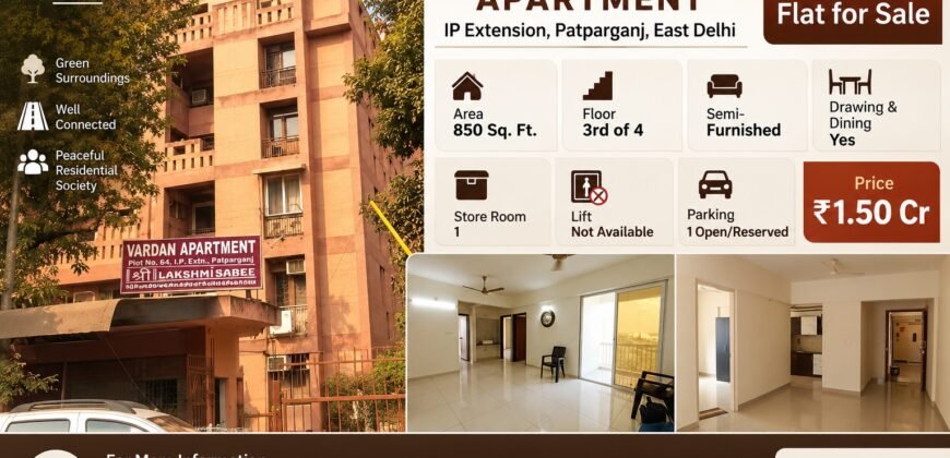 2 BHK Flat for Sale in Vardan Apartment, IP Extension