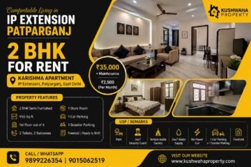 2 BHK Semi-Furnished Rental flat in Karishma Apartment, Patparganj