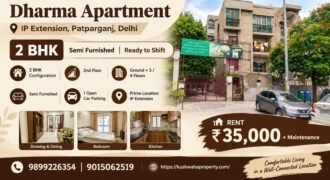 2 BHK Semi-Furnished Flat for Rent in Dharma Apartment, Delhi