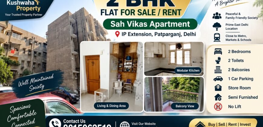 2 Bedroom for Sale in Sah Vikas Apartment, IP Extension