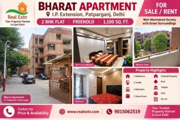 2 BHK for Rent in Bharat Apartment, IP Extension, Patparganj
