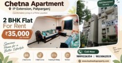 2 BHK Flat for Rent in Chetna Apartment, IP Extension Patparganj