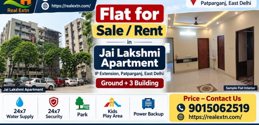2 BHK Flat for Rent in Jai Lakshmi Apartment, IP Extension