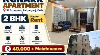 2 BHK for Rent in Konark Apartment, IP Extension, Patparganj, Delhi