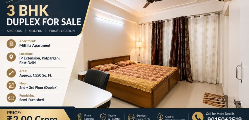 3 BHK Duplex for Sale in Mithila Apartment, IP Extension