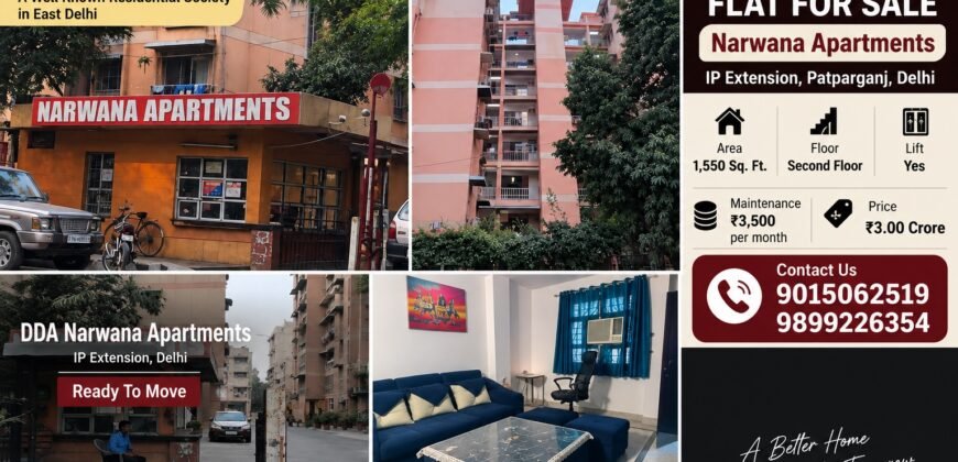 3 BHK Flat 1550 SqFt for Sale in Narwana Apartment IP Extension