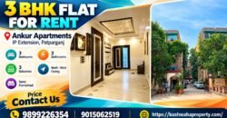 3 BHK Flat for Rent in Ankur Apartments, IP Extension, Patparganj