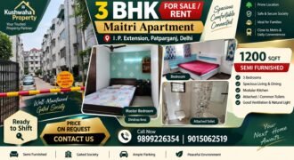 3 BHK Flat for Rent in Maitri Apartment, IP Extension, Delhi