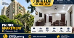 3 BHK Flat for Rent in Prince Apartment, IP Extension, Patparganj