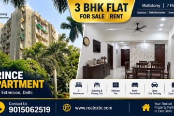 3 BHK Flat for Rent in Prince Apartment, IP Extension, Patparganj