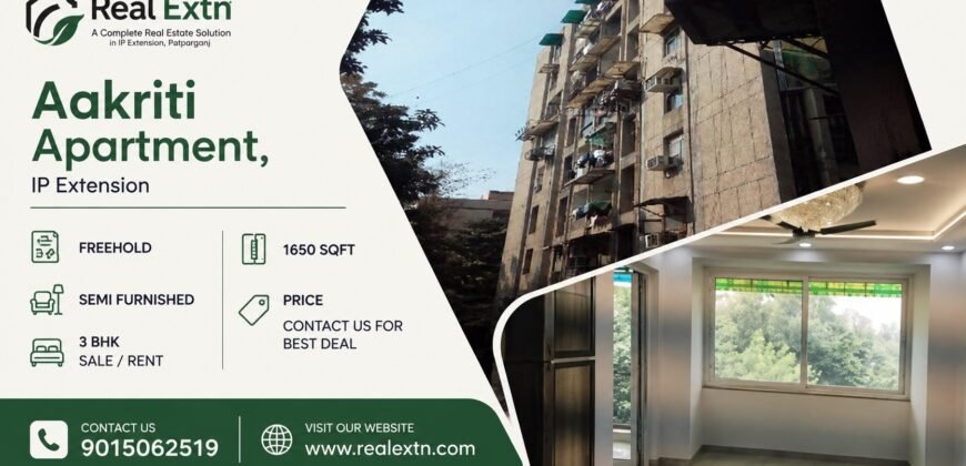 3 BHK Flat for Sale in Aakriti Apartment, IP Extension, Delhi