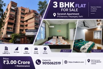 Available 3 BHK Flat for Sale in Saransh Apartment, IP Extension